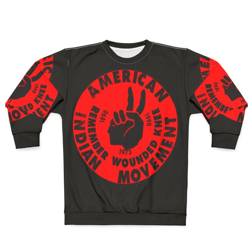 Aim American Indian Movement Sweatshirt with Native American Activism Design