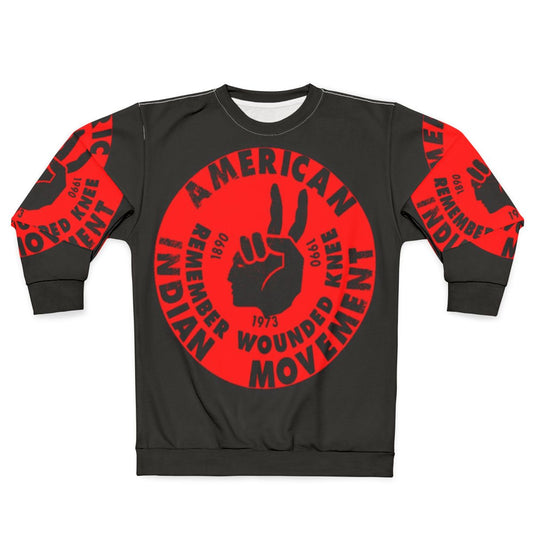 Aim American Indian Movement Sweatshirt with Native American Activism Design