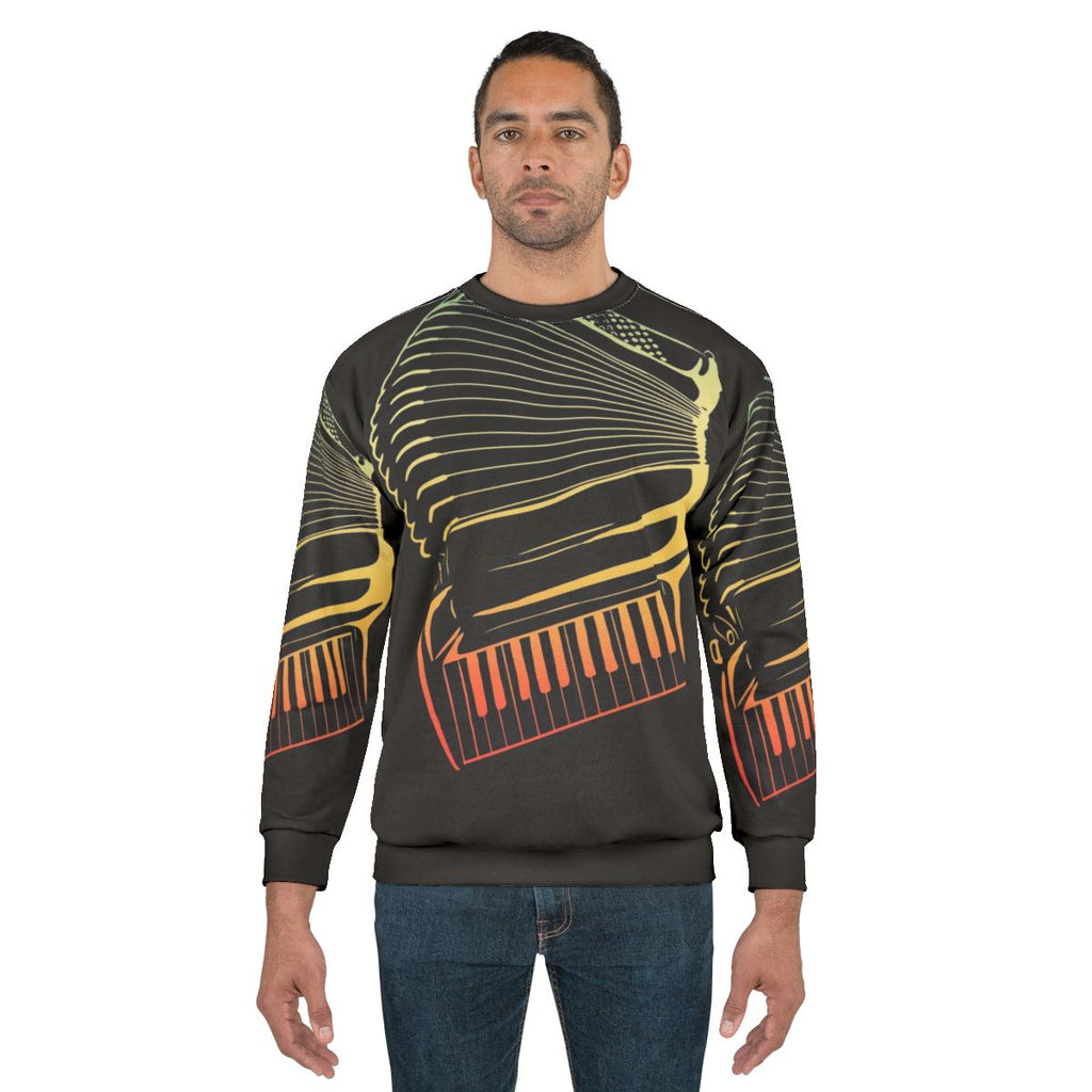 Air accordion musician playing sweatshirt
