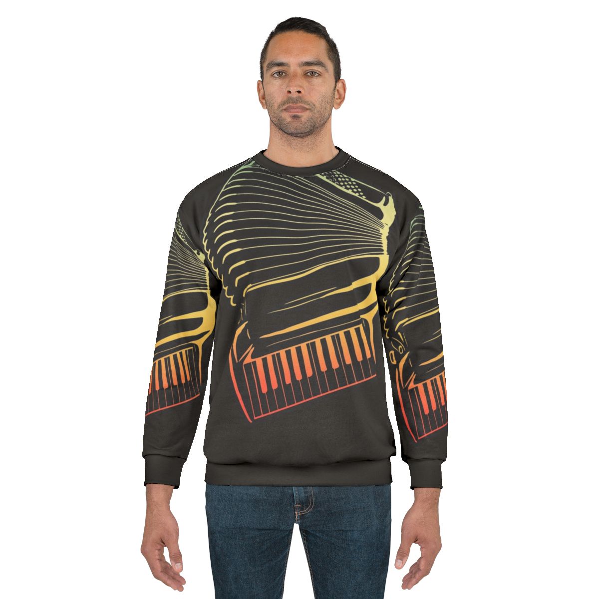 Air accordion musician playing sweatshirt
