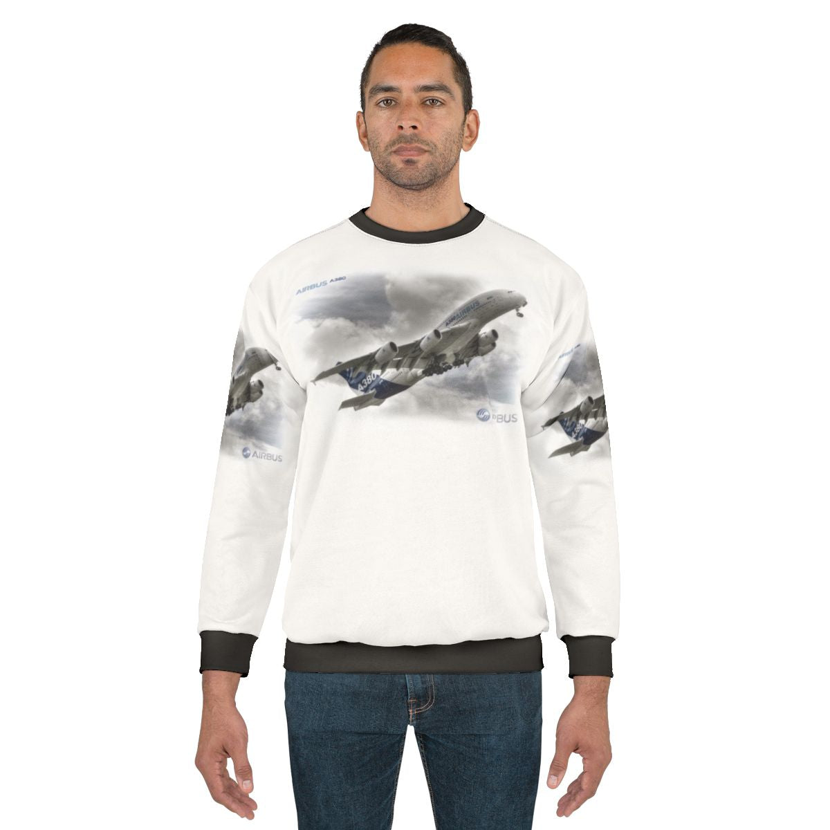 Airbus A380 airplane sweatshirt for aviation enthusiasts