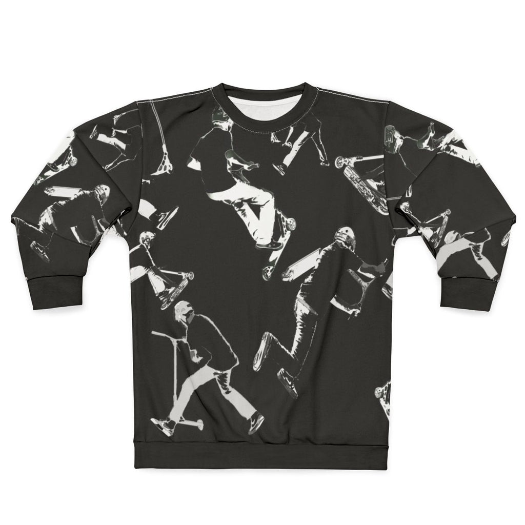 Airtime stunt scooter sweatshirt featuring extreme sports graphics