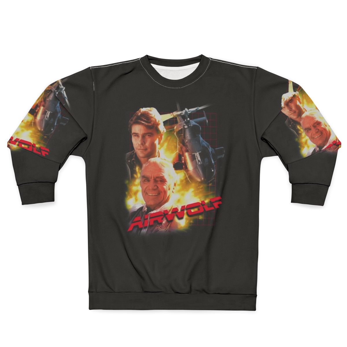 Airwolf 80s TV Series Helicopter Sweatshirt