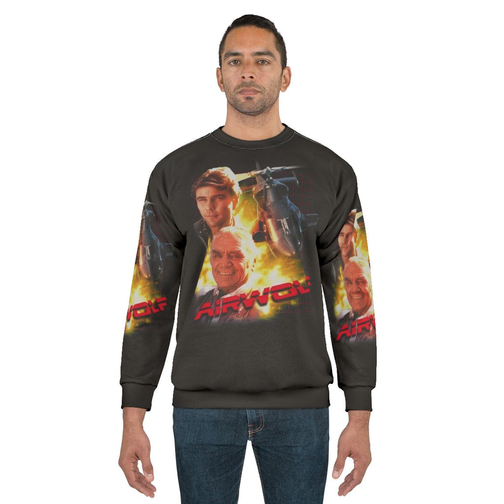 Airwolf 80s TV Series Helicopter Sweatshirt