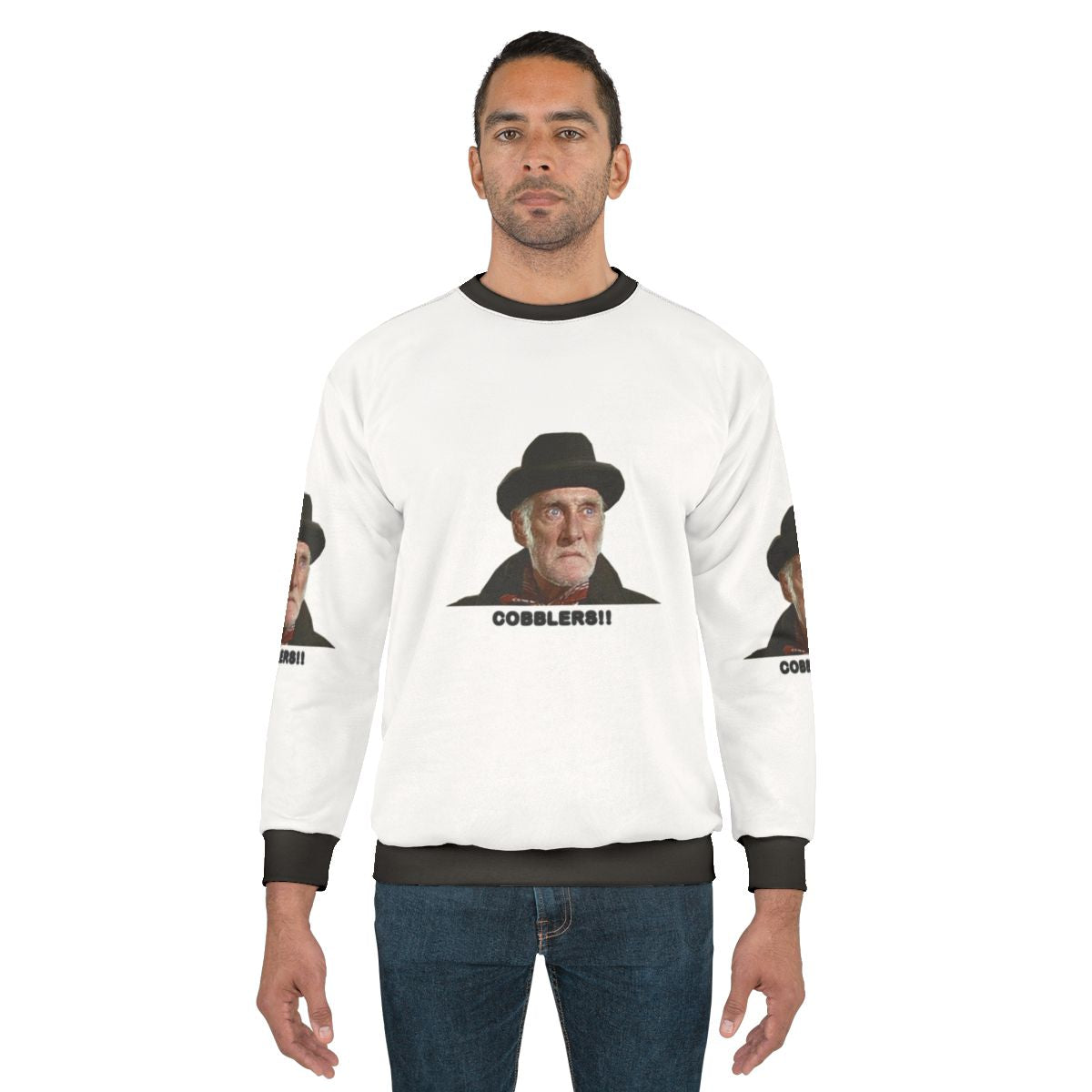 Classic "Steptoe and Son" sweatshirt featuring Albert Steptoe, the iconic funny old man character