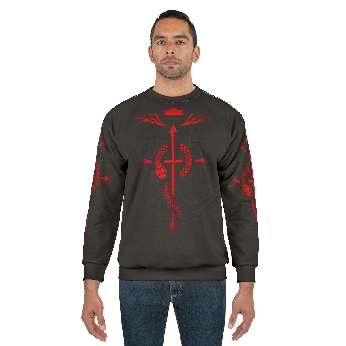 Alchemist Flamel Sweatshirt featuring the alchemy symbol from Fullmetal Alchemist anime