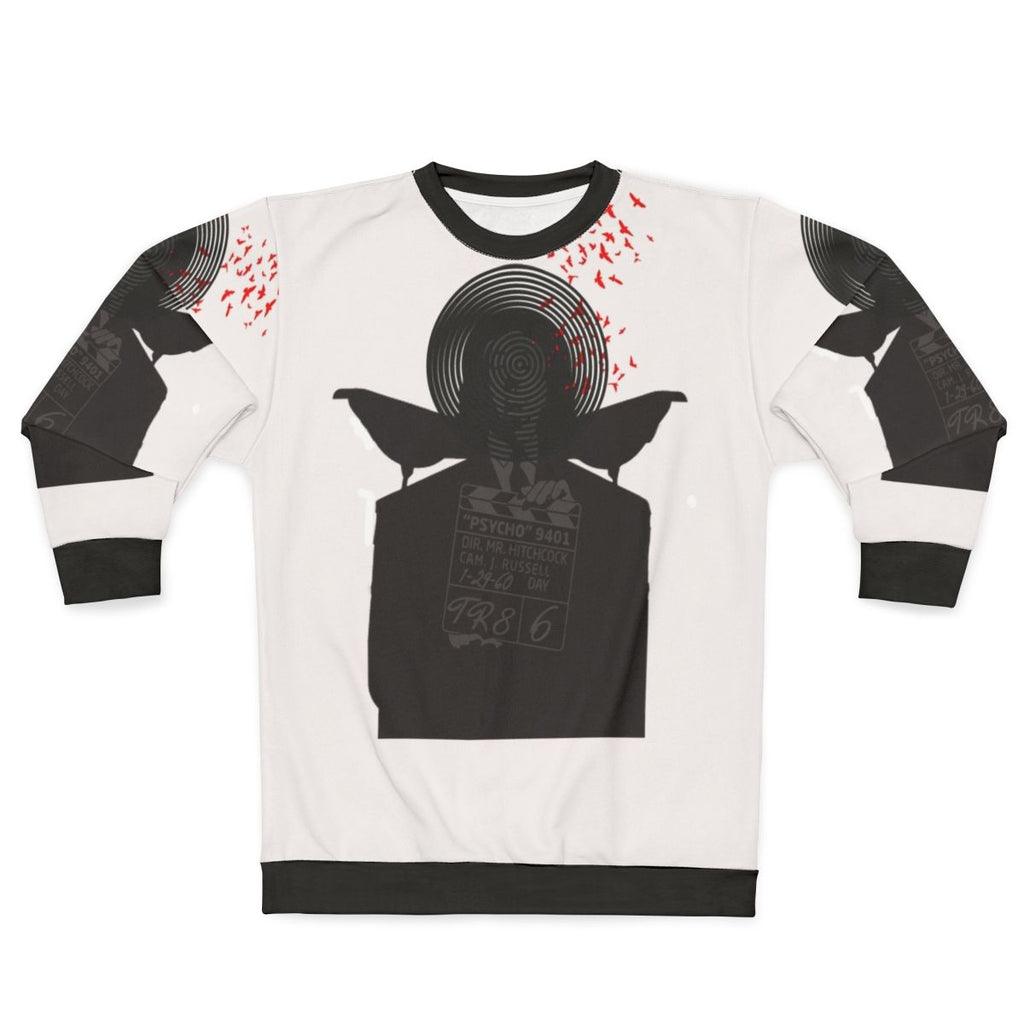 Alfred Hitchcock 80s 90s Sweatshirt featuring classic horror movie quotes