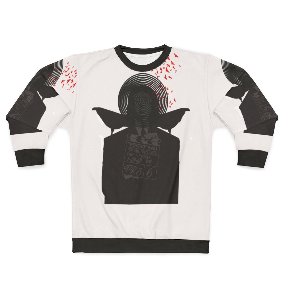 Alfred Hitchcock 80s 90s Sweatshirt featuring classic horror movie quotes