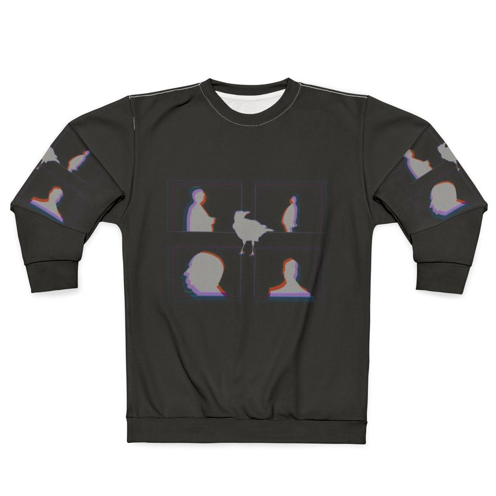 Alfred Hitchcock and Crow Graphic Sweatshirt