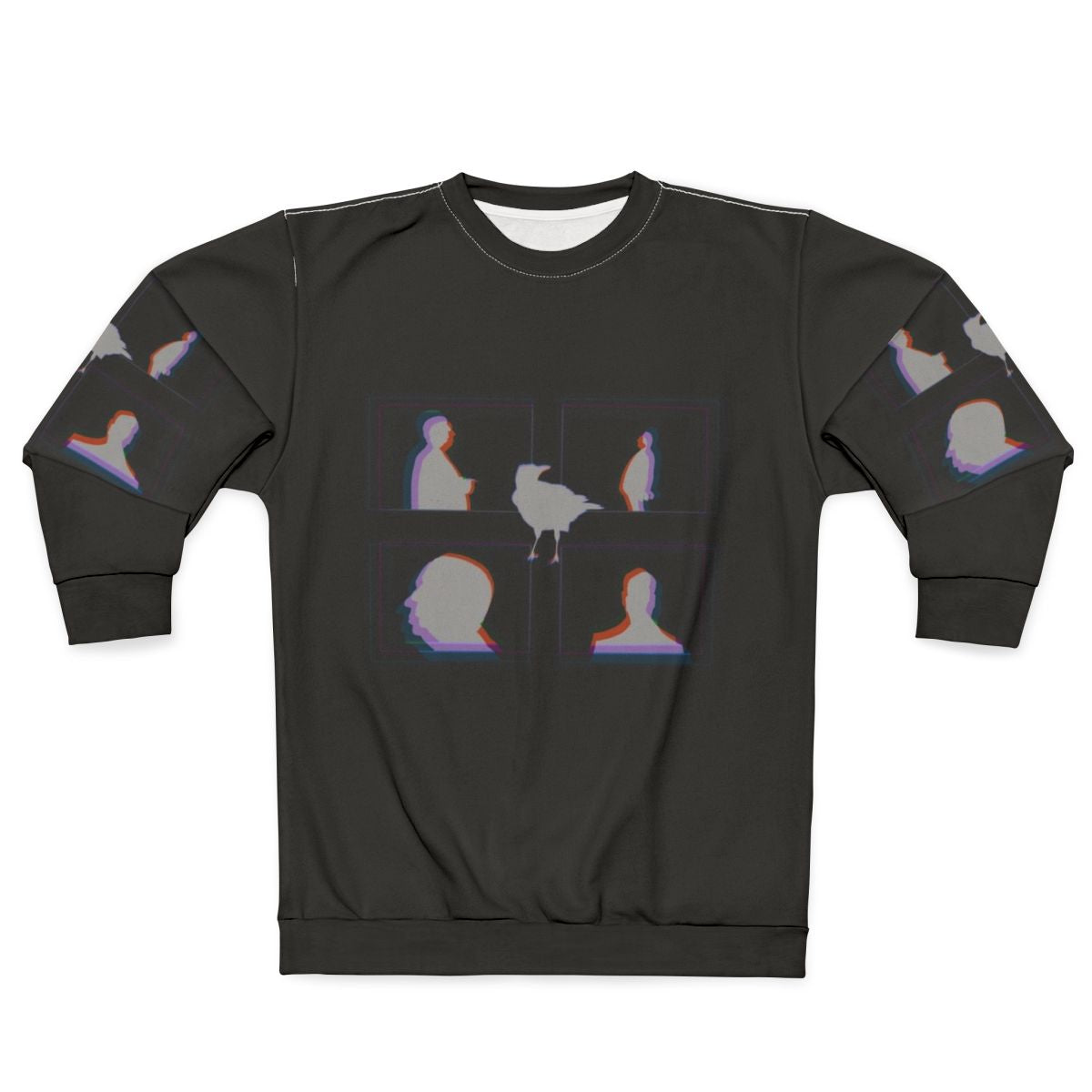 Alfred Hitchcock and Crow Graphic Sweatshirt