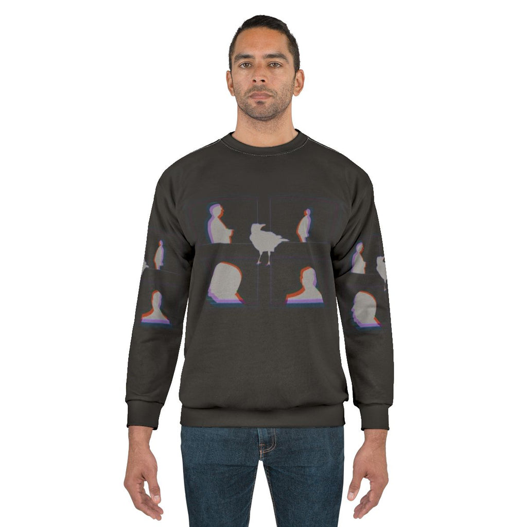 Alfred Hitchcock and Crow Graphic Sweatshirt