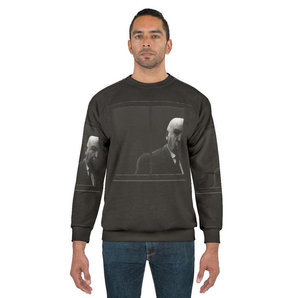 Alfred Hitchcock Black and White Graphic Sweatshirt