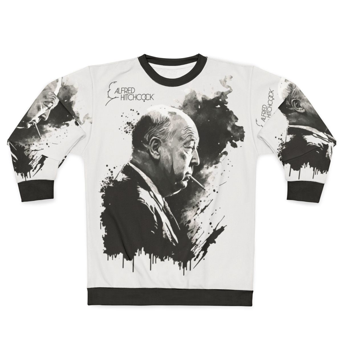 Alfred Hitchcock Black and White Drawing Sweatshirt