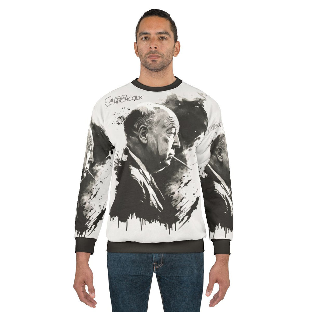 Alfred Hitchcock Black and White Drawing Sweatshirt