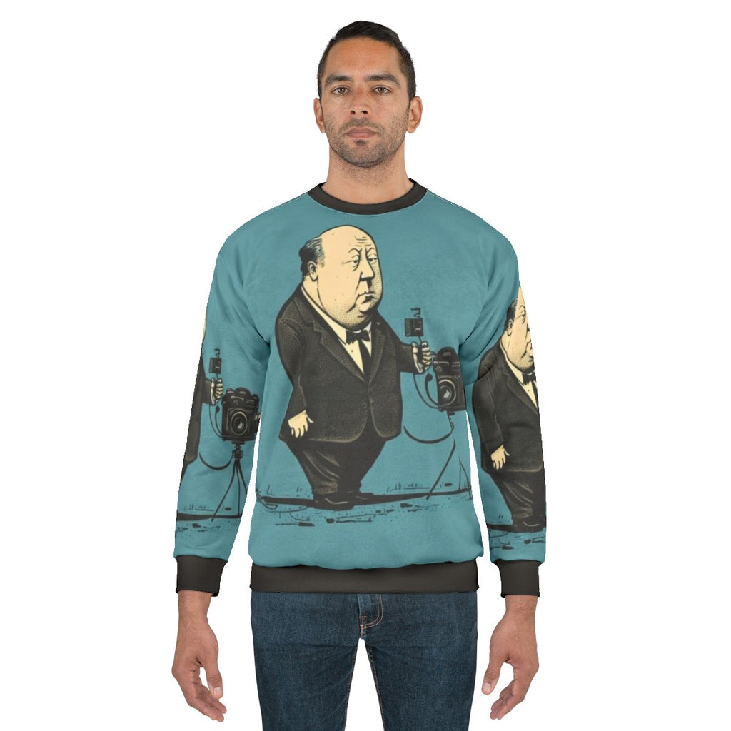 Classic Alfred Hitchcock Illustration Sweatshirt