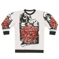 Alfred Hitchcock themed sweatshirt with quotes and movie references