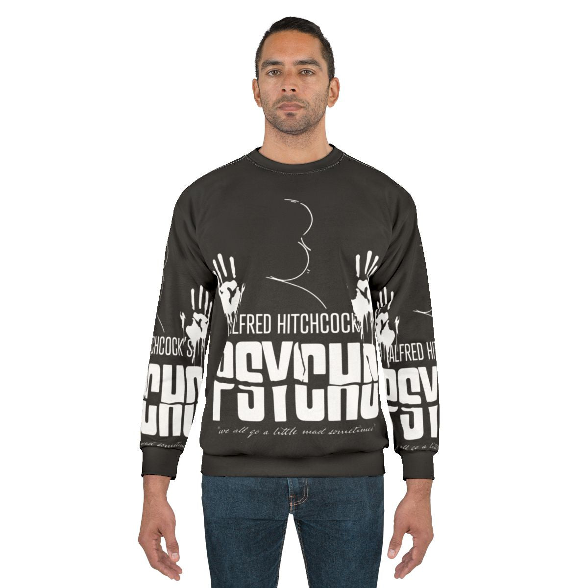 Alfred Hitchcock Psycho Vintage Black and White Sweatshirt