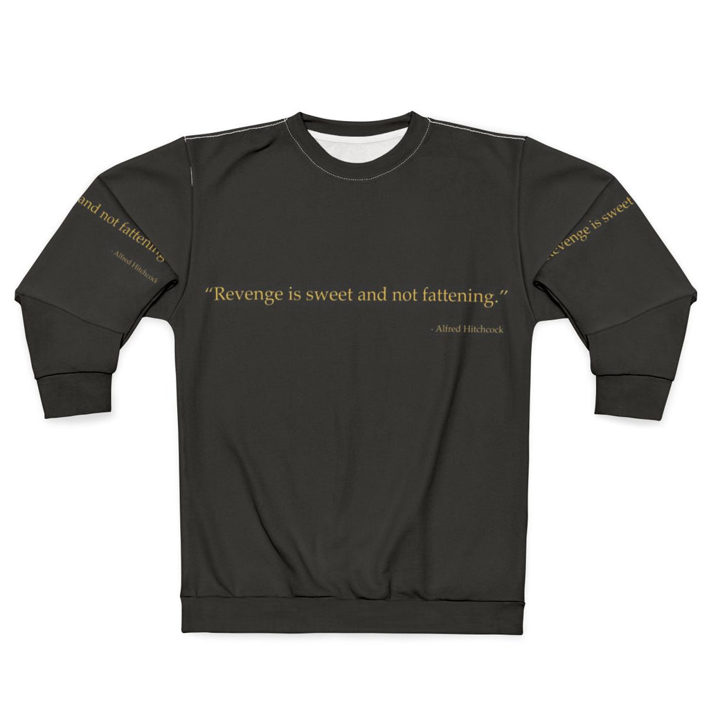Alfred Hitchcock Quote Sweatshirt with Horror Movie Graphic
