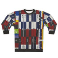 Abstract sweatshirt featuring Alfred Jensen's 'A World In Itself' geomantic art
