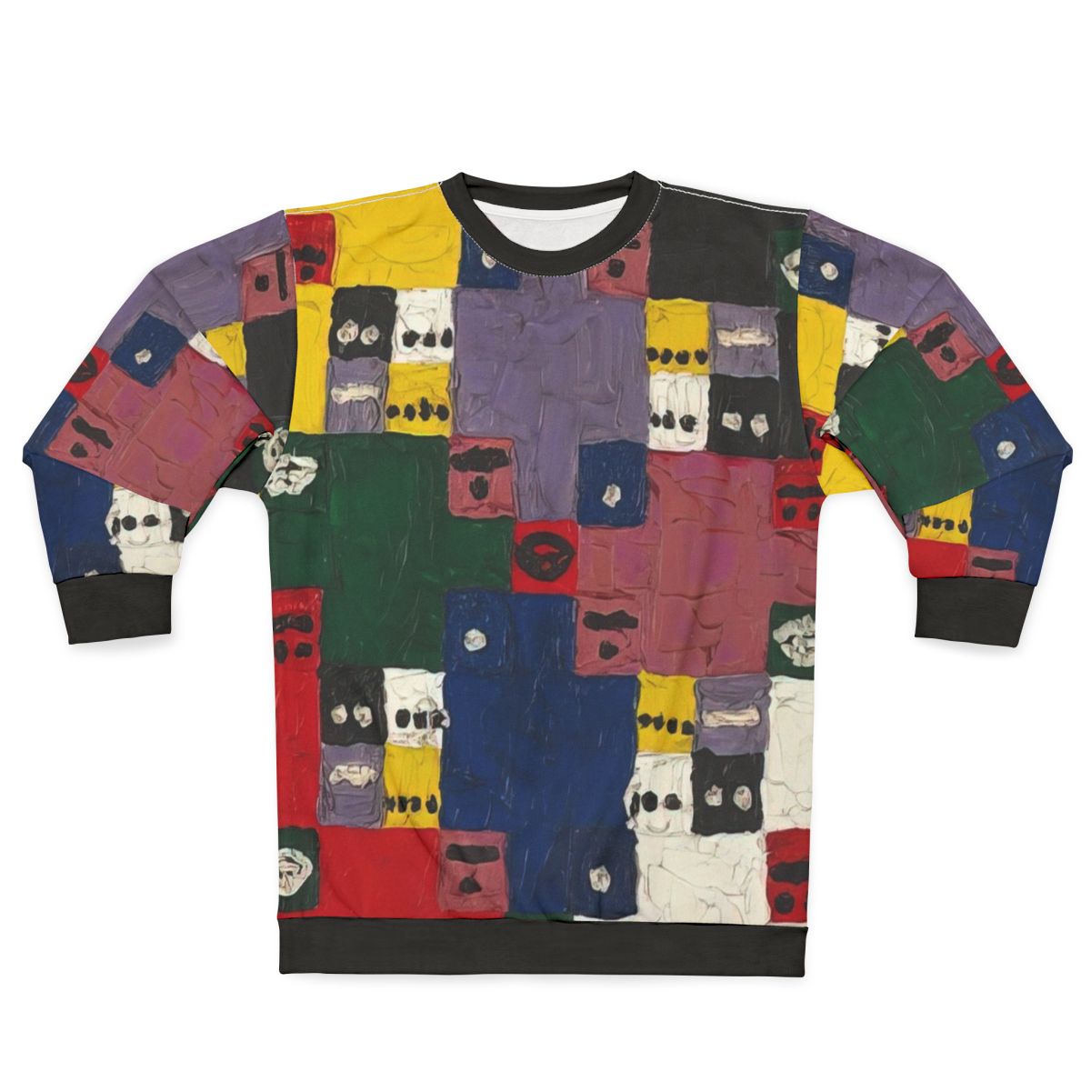 Alfred Jensen-inspired abstract sweatshirt with spiritual geometric patterns