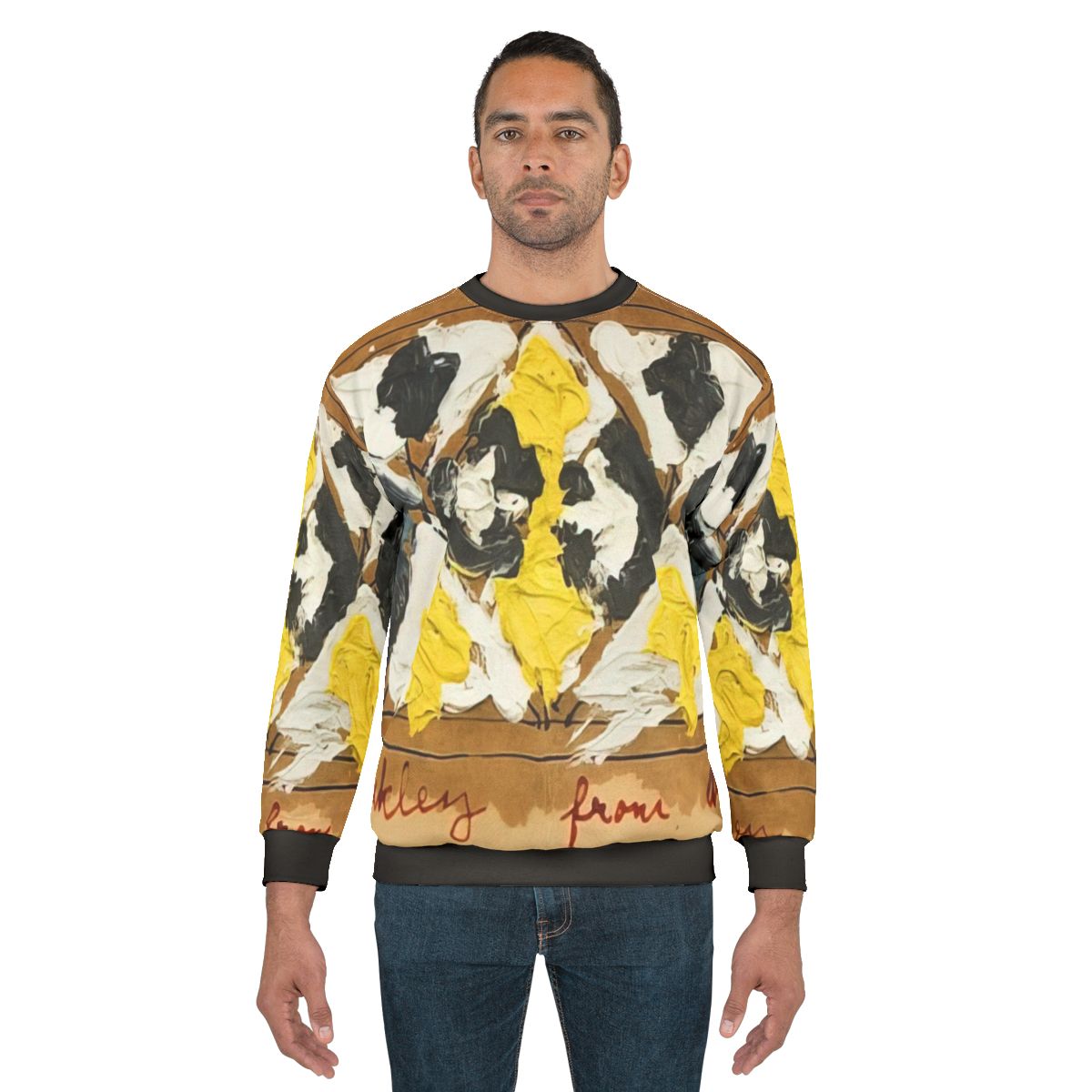 Alfred Jensen abstract art sweatshirt featuring colorful geometric designs and numerical symbolism