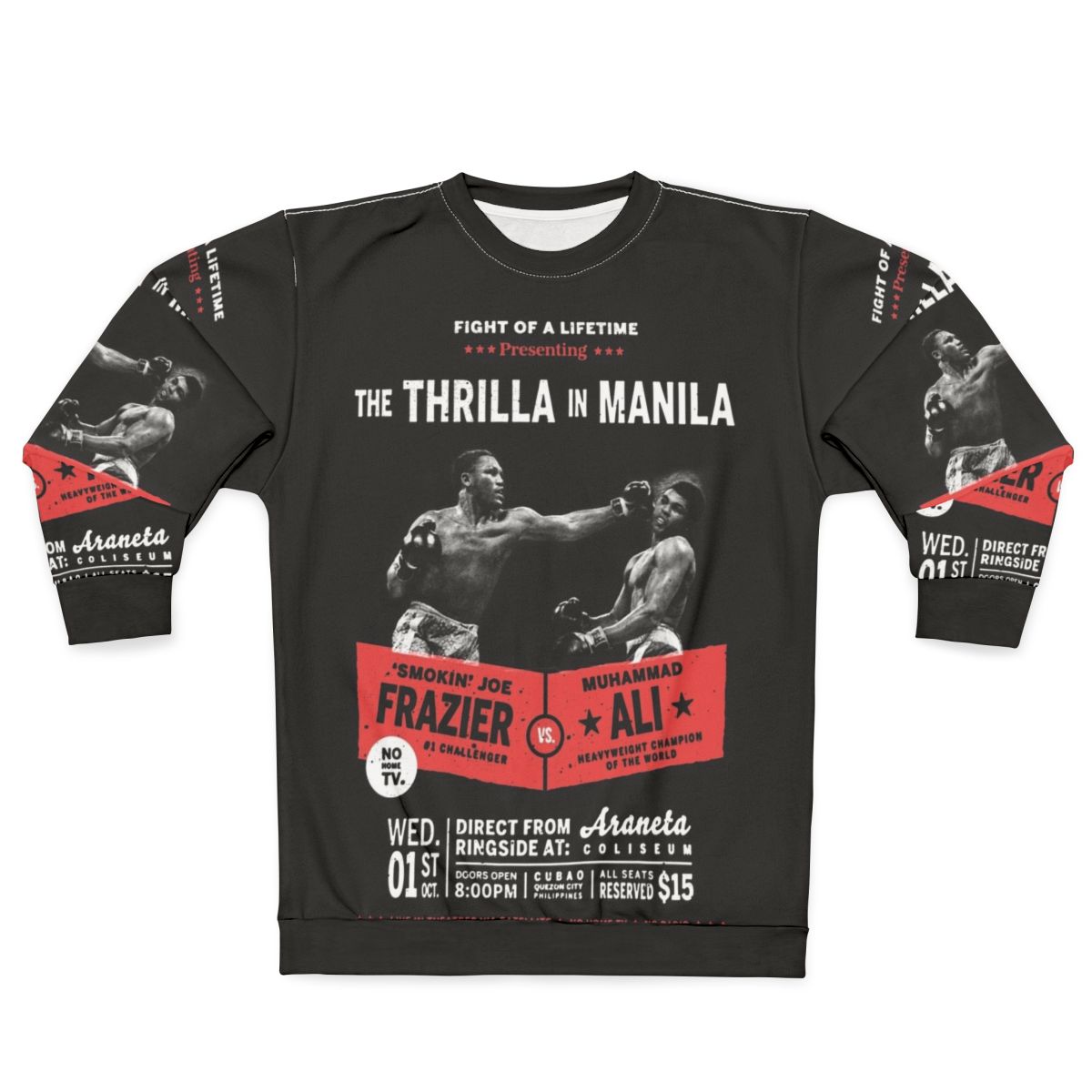 "Thrilla in Manila" Muhammad Ali vs Joe Frazier Boxing Heavyweight Sweatshirt