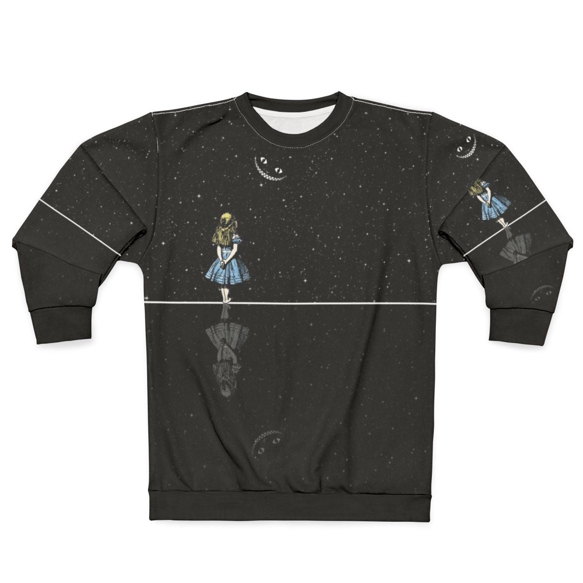 Alice in Wonderland Starry Night Sweatshirt with Cheshire Cat