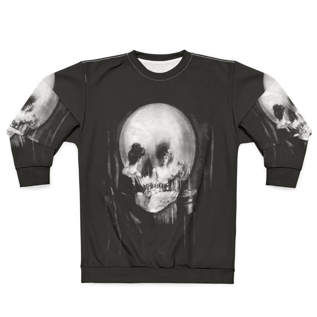 All Is Vanity Gothic Sweatshirt with Skull Design