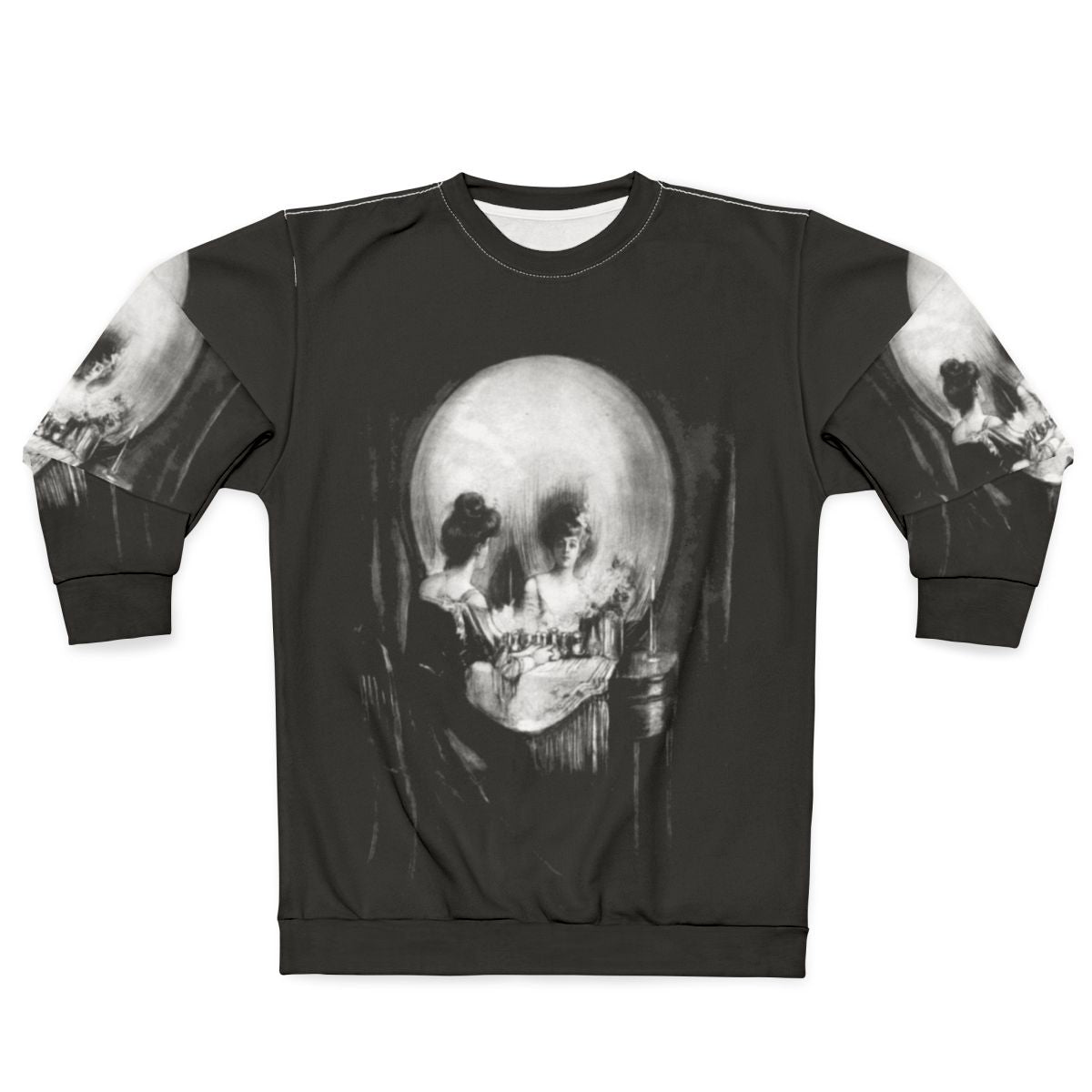 All Is Vanity Gothic Sweatshirt with Skull Design