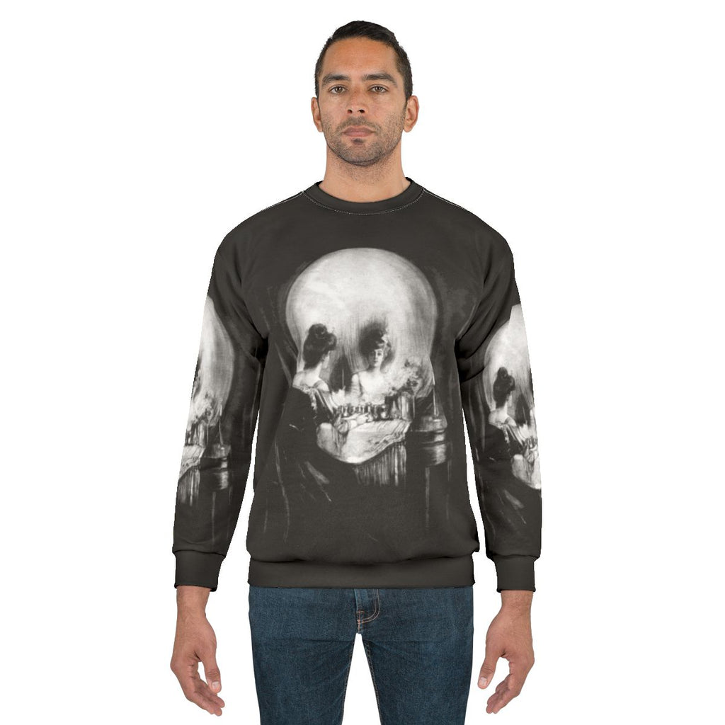 All Is Vanity Gothic Sweatshirt with Skull Design