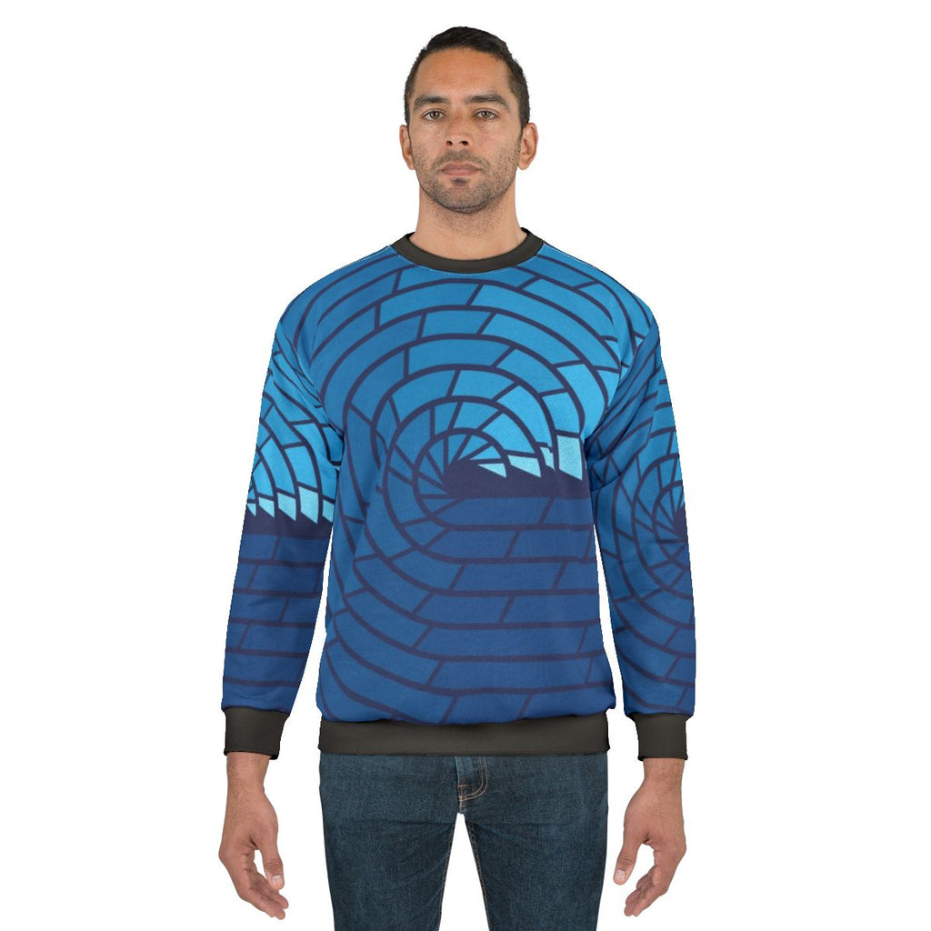 Minimalist and geometric ocean sweatshirt design