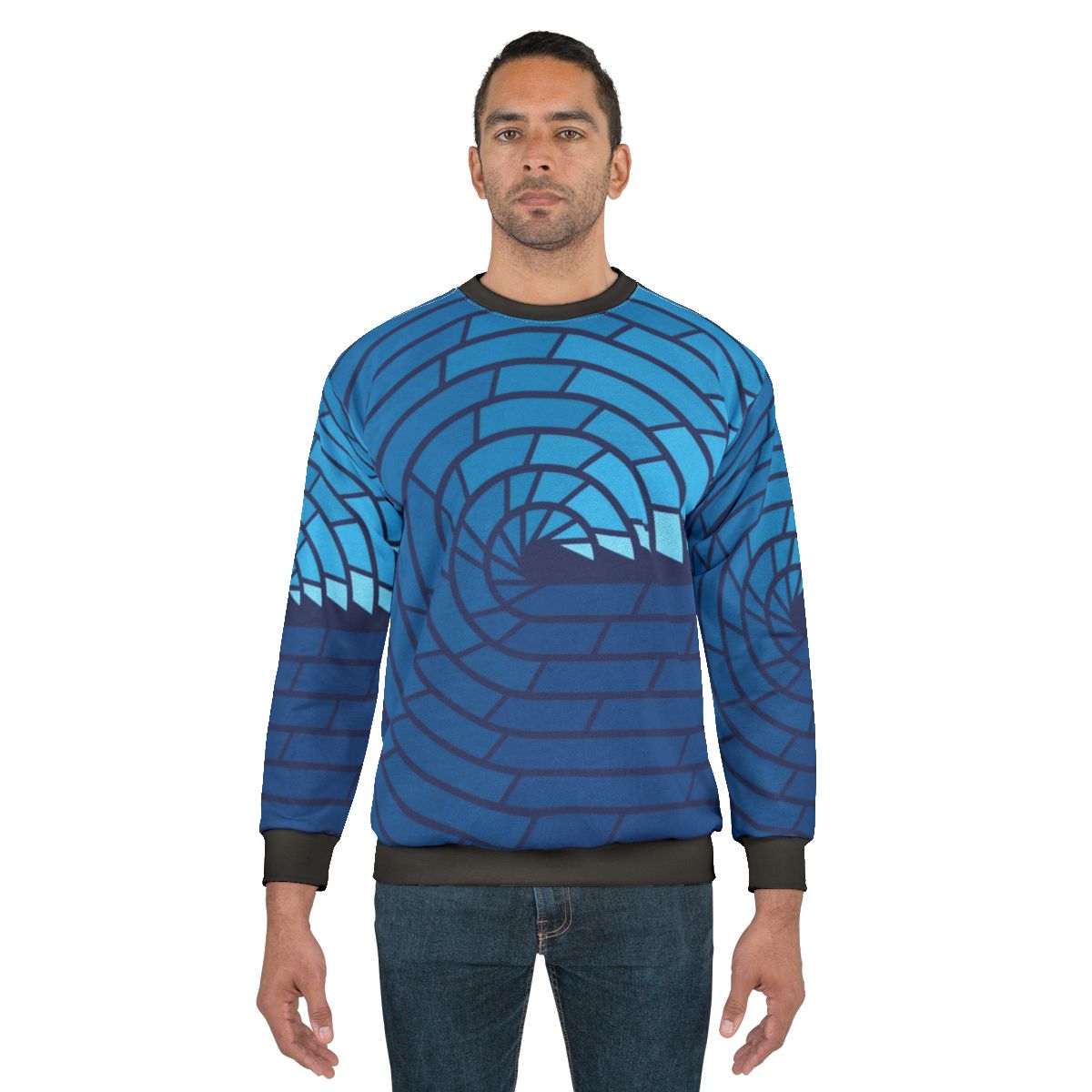 Minimalist and geometric ocean sweatshirt design