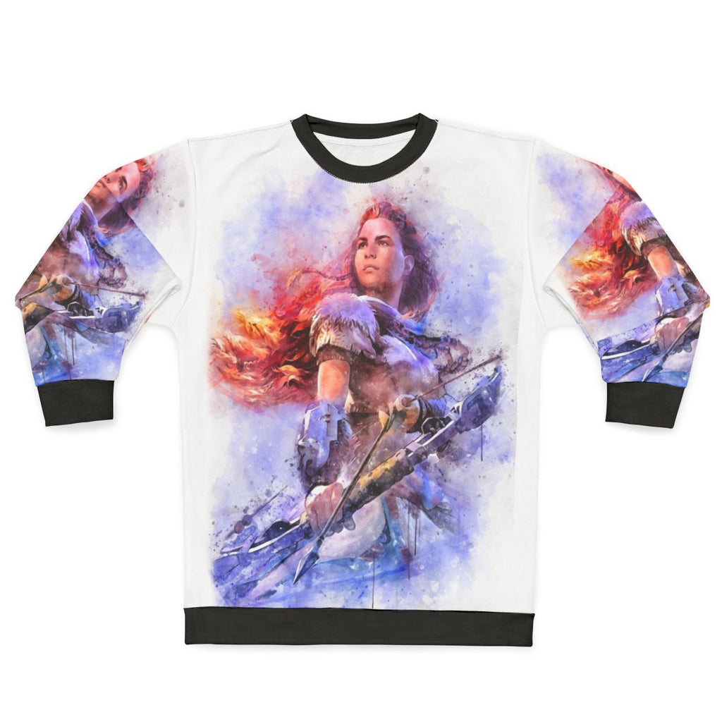 Aloy Watercolor Sweatshirt - Horizon Zero Dawn Gaming Apparel