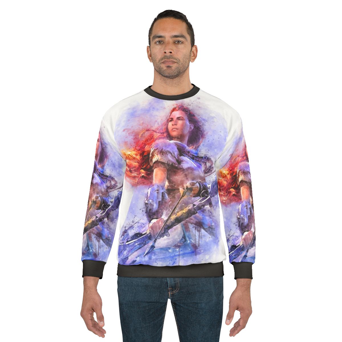Aloy Watercolor Sweatshirt - Horizon Zero Dawn Gaming Apparel