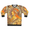 Alphonse Mucha inspired zodiac sweatshirt with art nouveau design