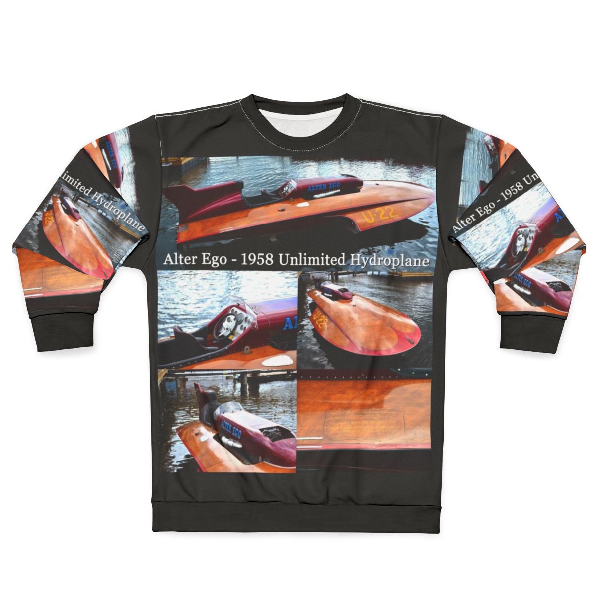 Vintage 1958 Alter Ego Unlimited Hydroplane Racing Boat Sweatshirt