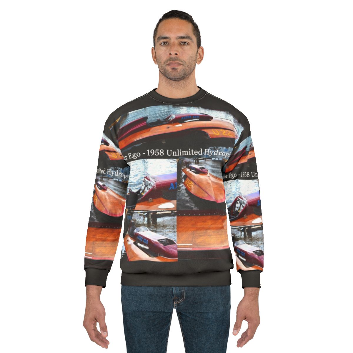 Vintage 1958 Alter Ego Unlimited Hydroplane Racing Boat Sweatshirt