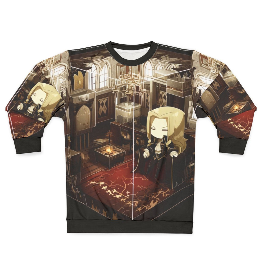 Alucard Terrarium Castlevania Sweatshirt featuring a silhouette design of the iconic vampire character
