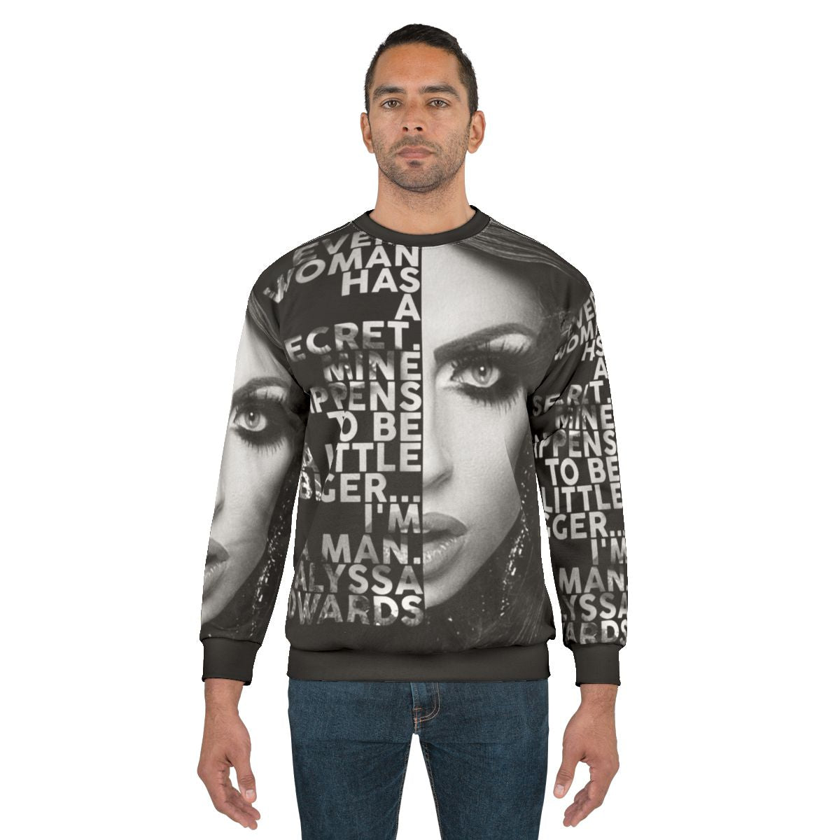 Alyssa Edwards text portrait graphic sweatshirt
