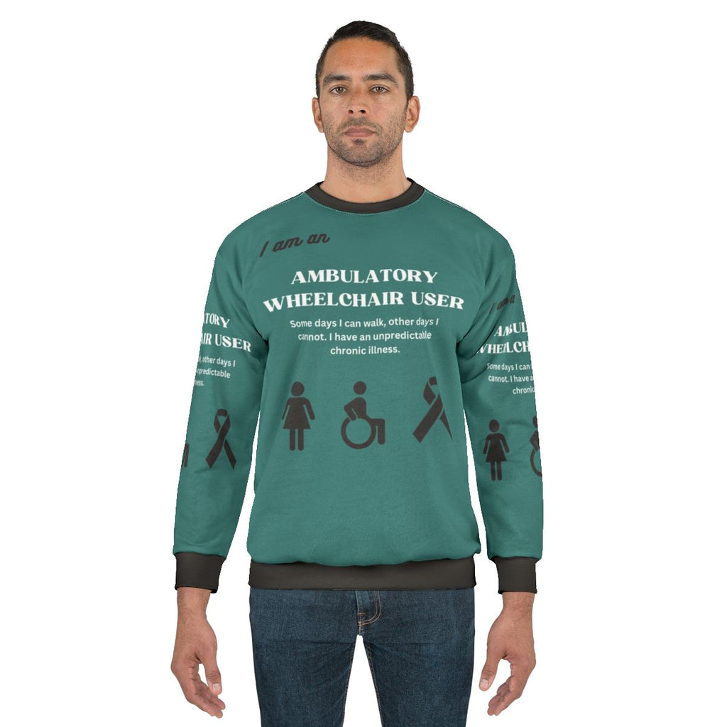 Ambulatory wheelchair user awareness sweatshirt