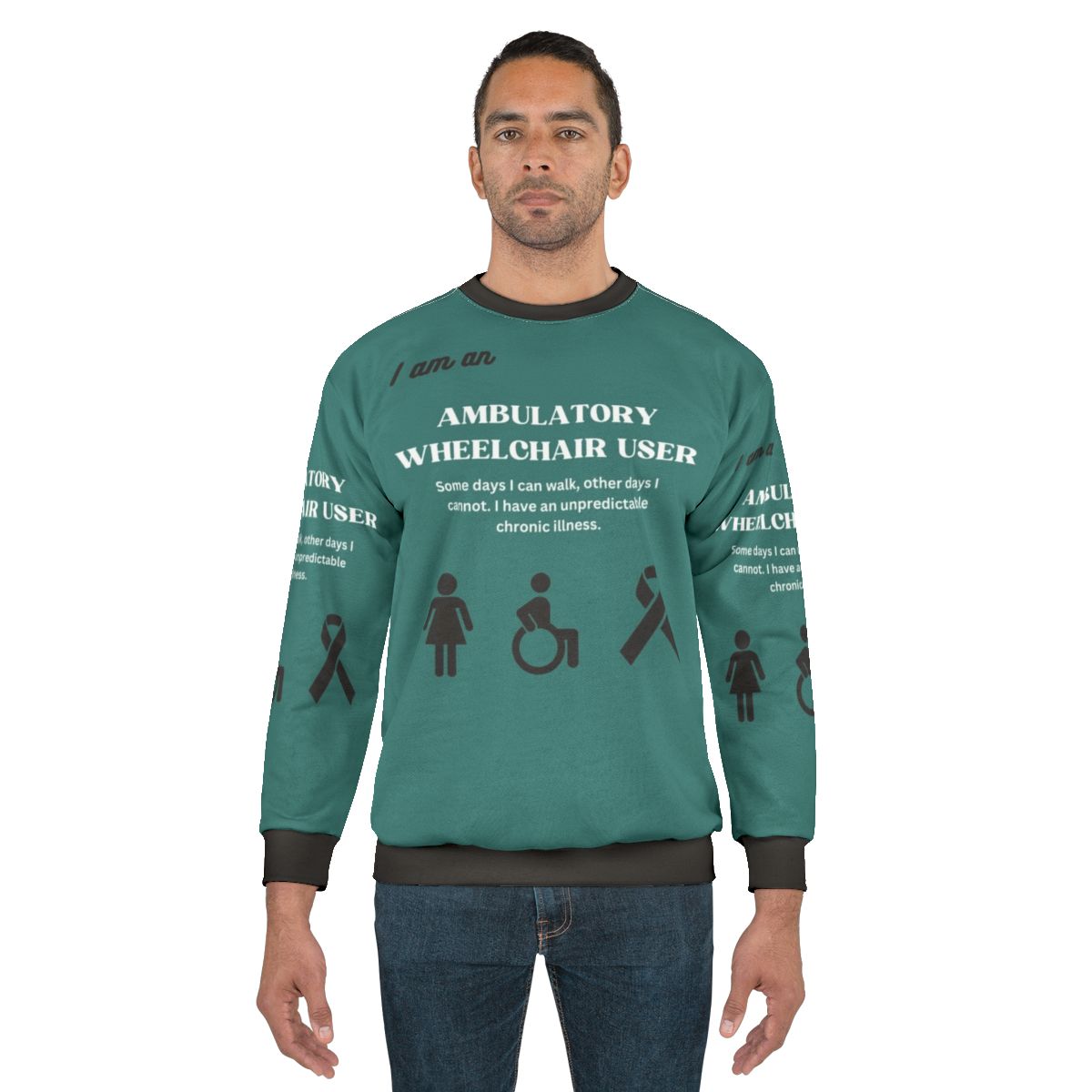 Ambulatory wheelchair user awareness sweatshirt