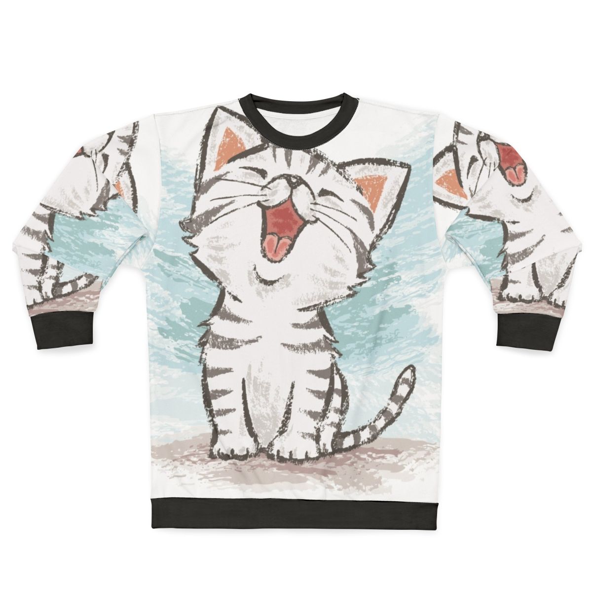 American Shorthair Cat Wearing Happy Sweatshirt