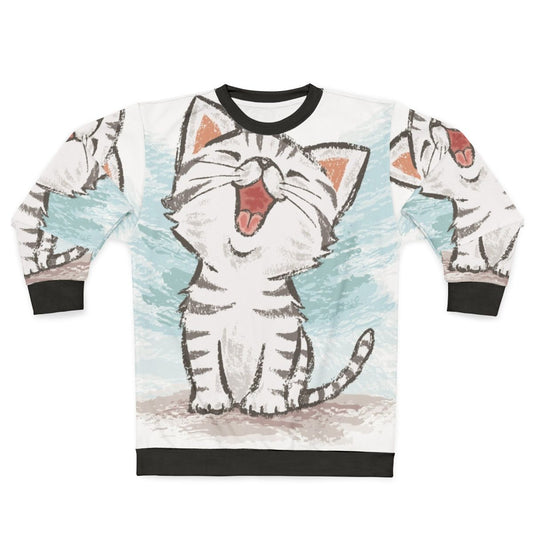 American Shorthair Cat Wearing Happy Sweatshirt