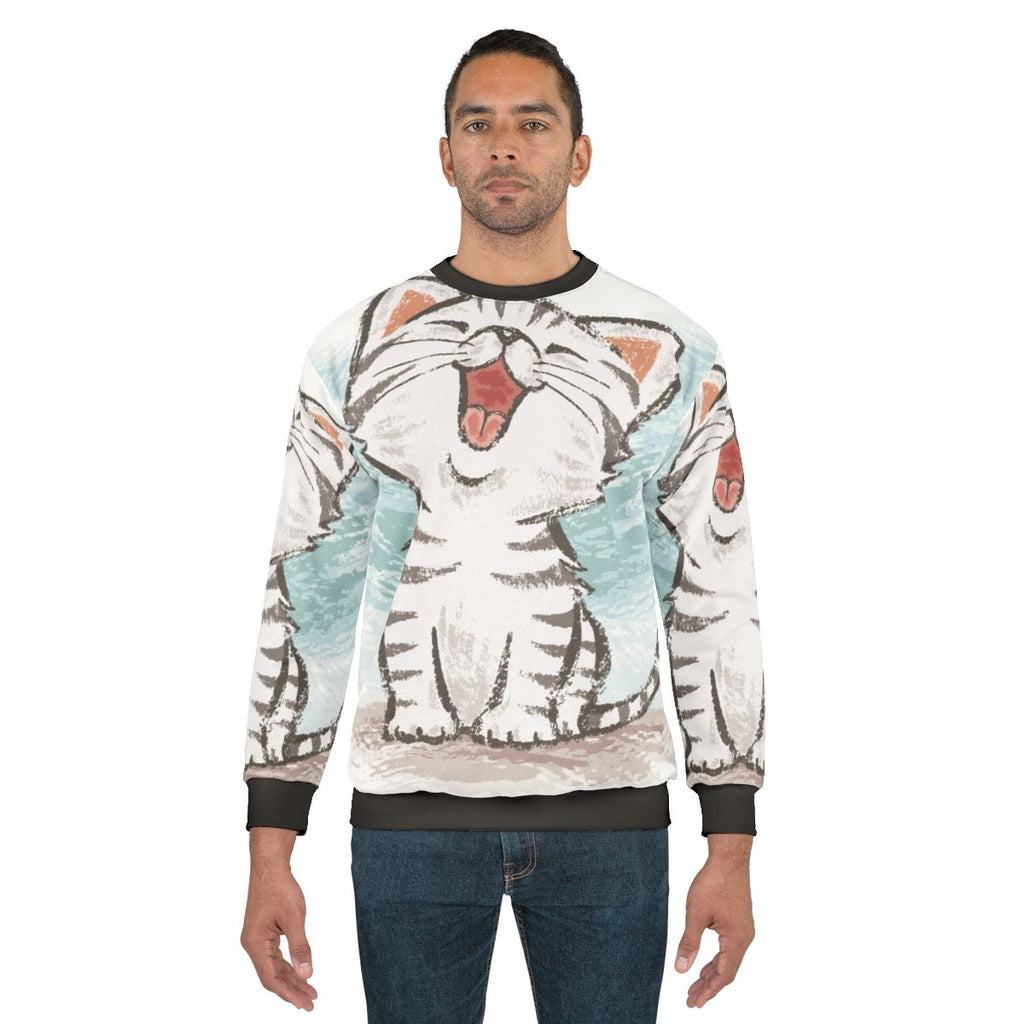 American Shorthair Cat Wearing Happy Sweatshirt