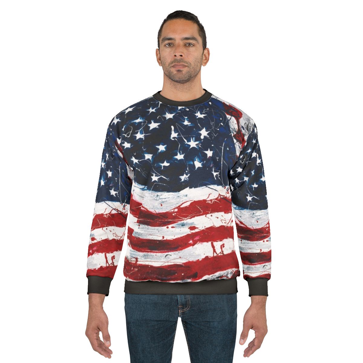 Patriotic American Sweatshirt with USA Flag Design