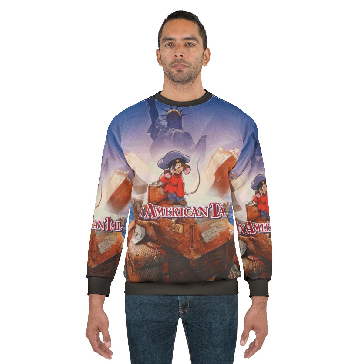 Fievel Mousekewitz American Tail Sweatshirt with Drew Struzan Movie Poster Design