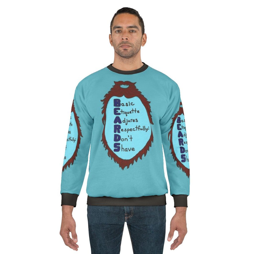 Man wearing beard sweatshirt