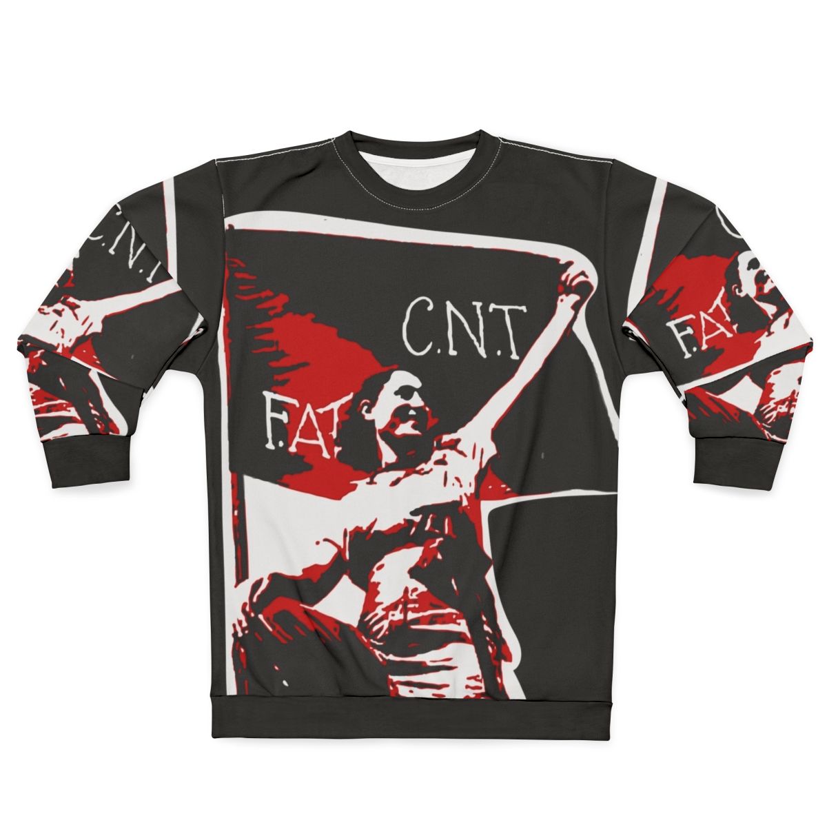 Anarchist sweatshirt featuring Spanish Civil War imagery