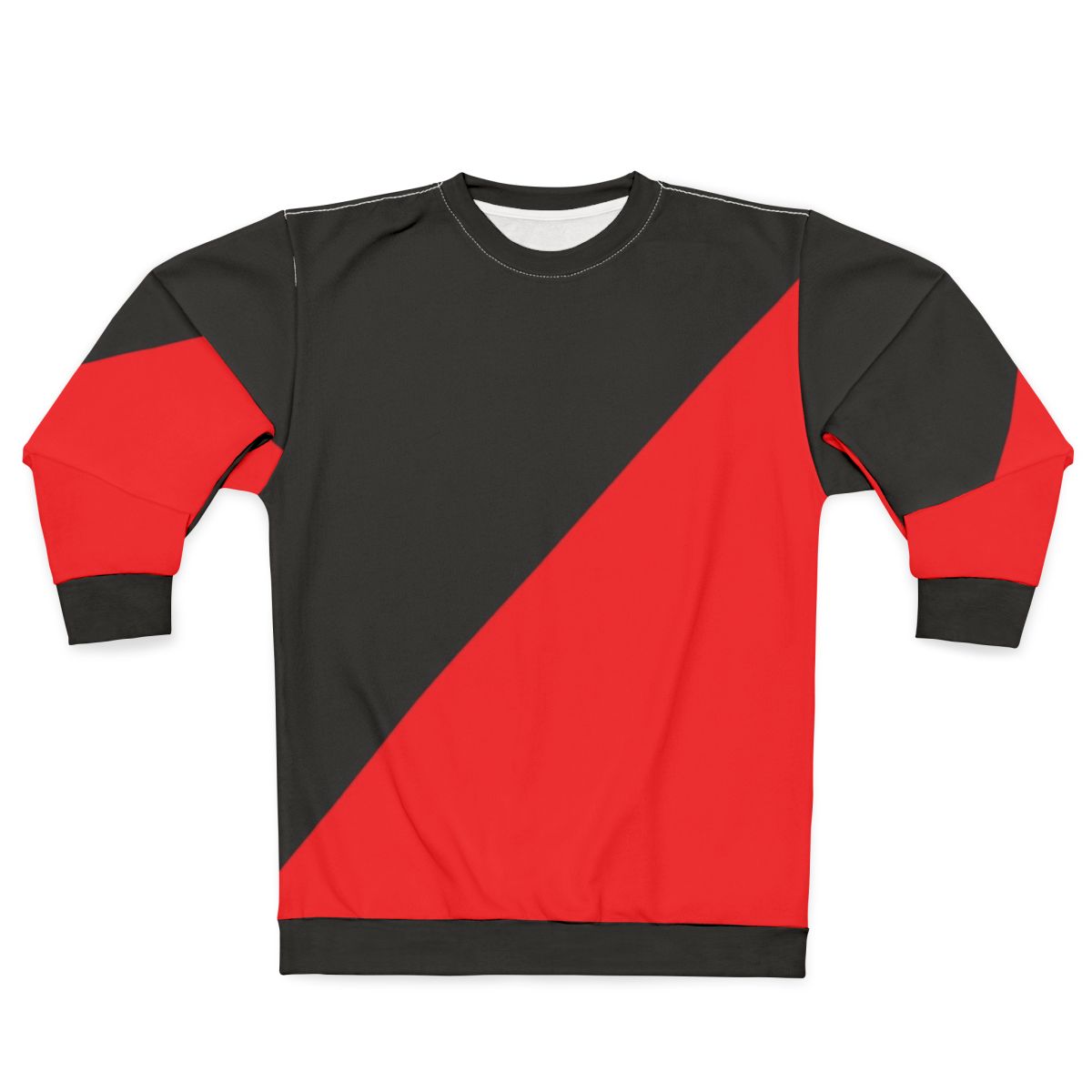 Anarcho communist black and red sweatshirt with radical political design