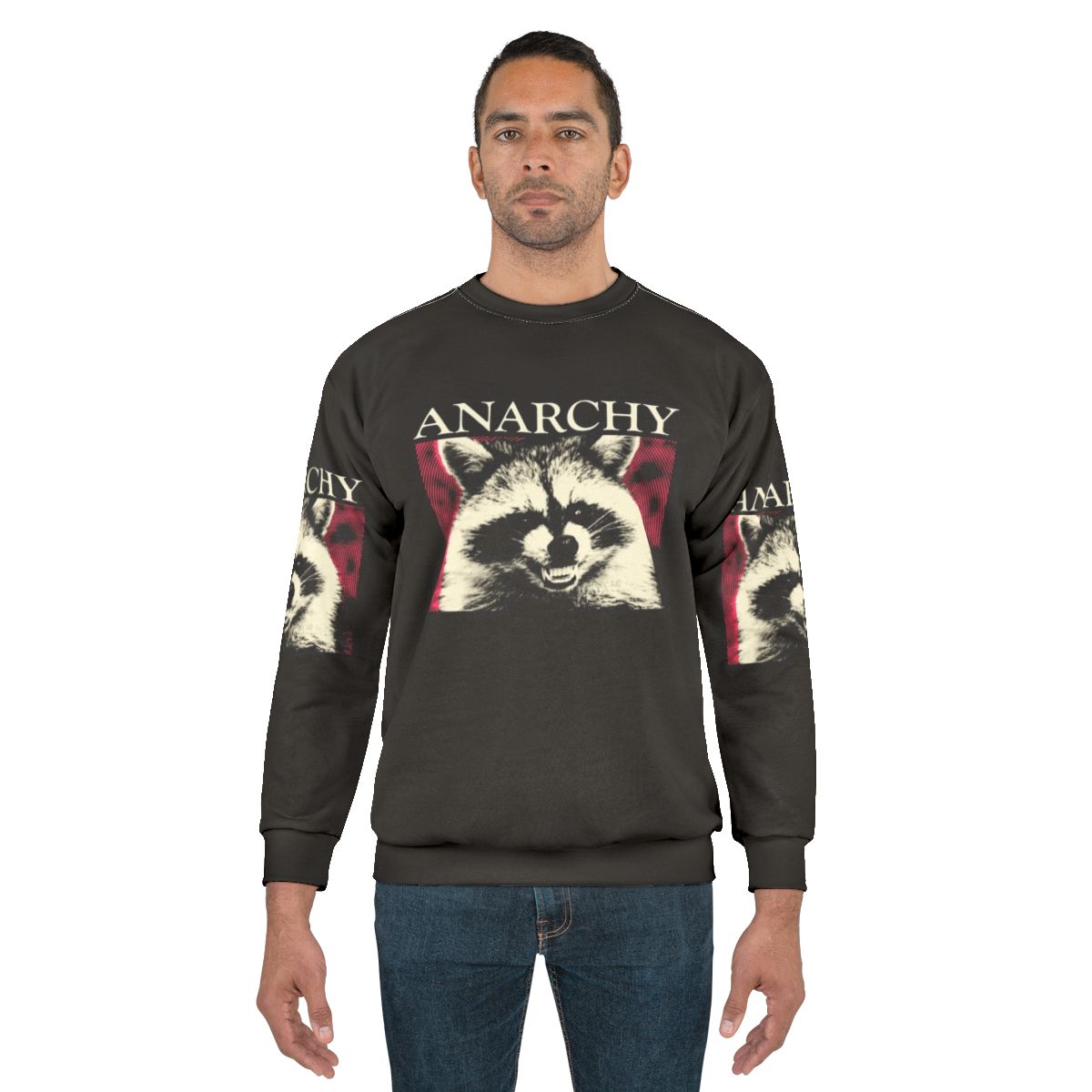 Anarchy Raccoon in Pink Vintage Sweatshirt